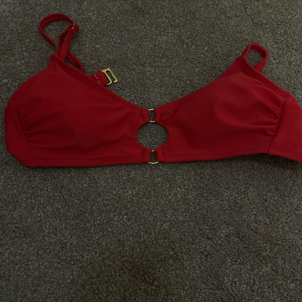 Wild Fable Red Bikini Top with Gold Rings